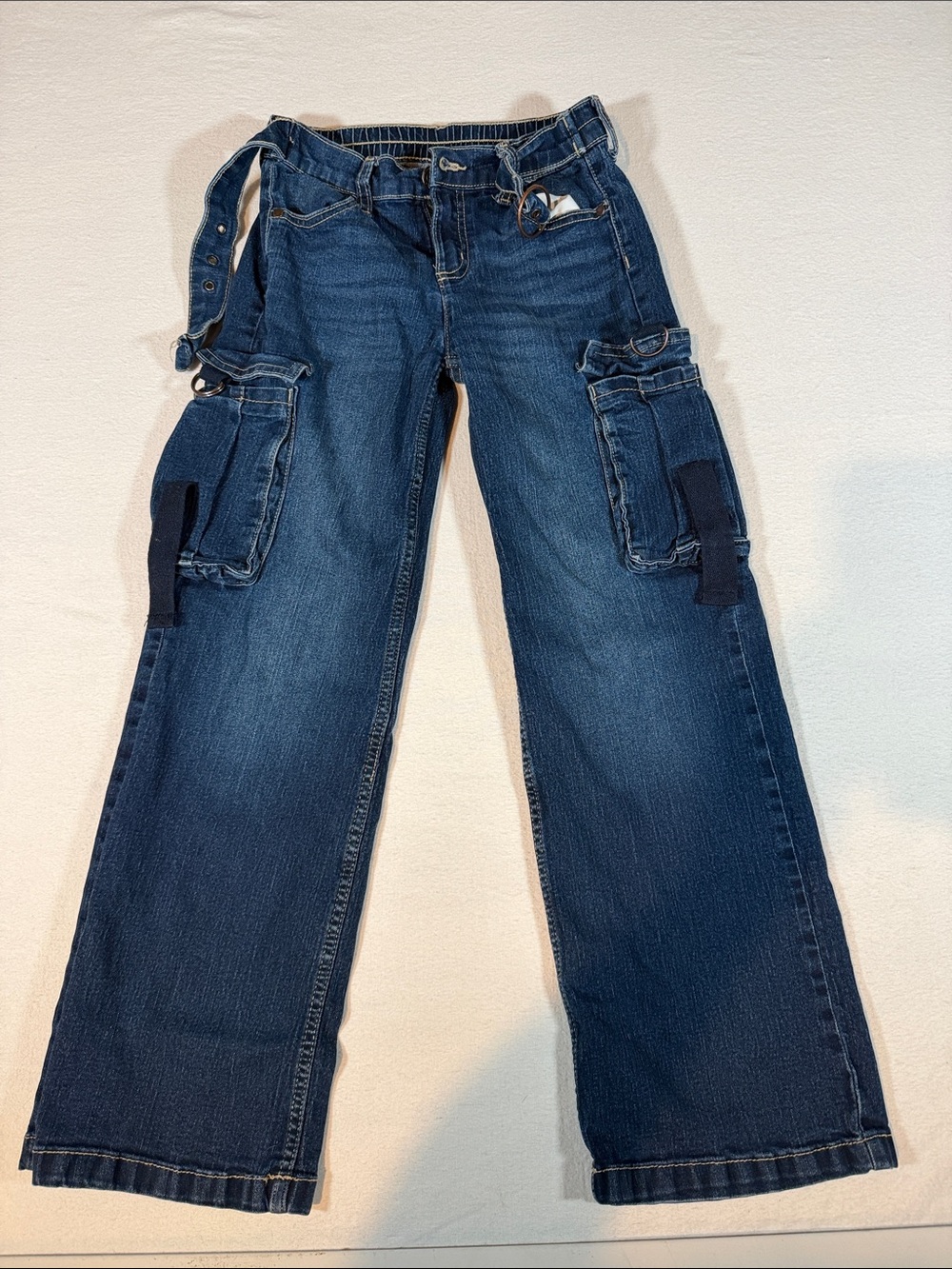 Limited Too Y2K girls 12 Dark Blue Cargo Jeans - Classic Utility Style